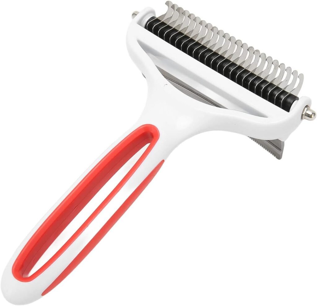 2-in-1 Pet Dematting & Deshedding Grooming Rake for Cats & Dogs