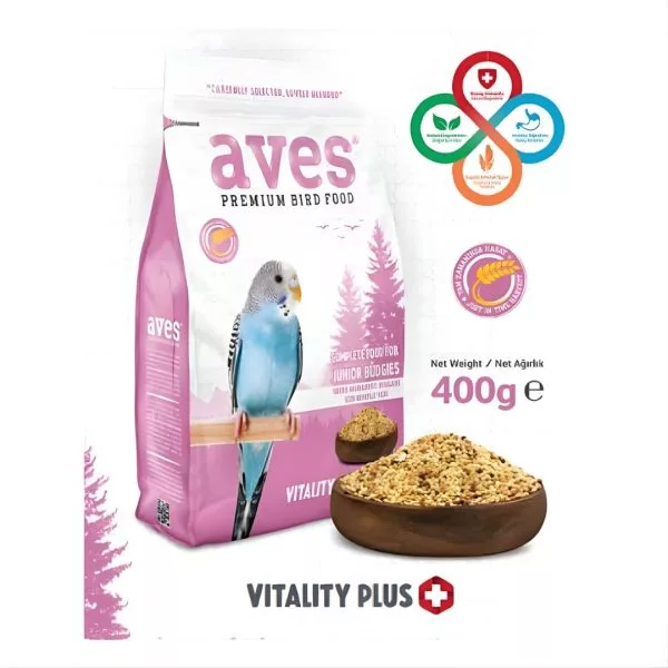 Aves Premium Bird Food Complete Food For Junior Budgies – 400 Gram