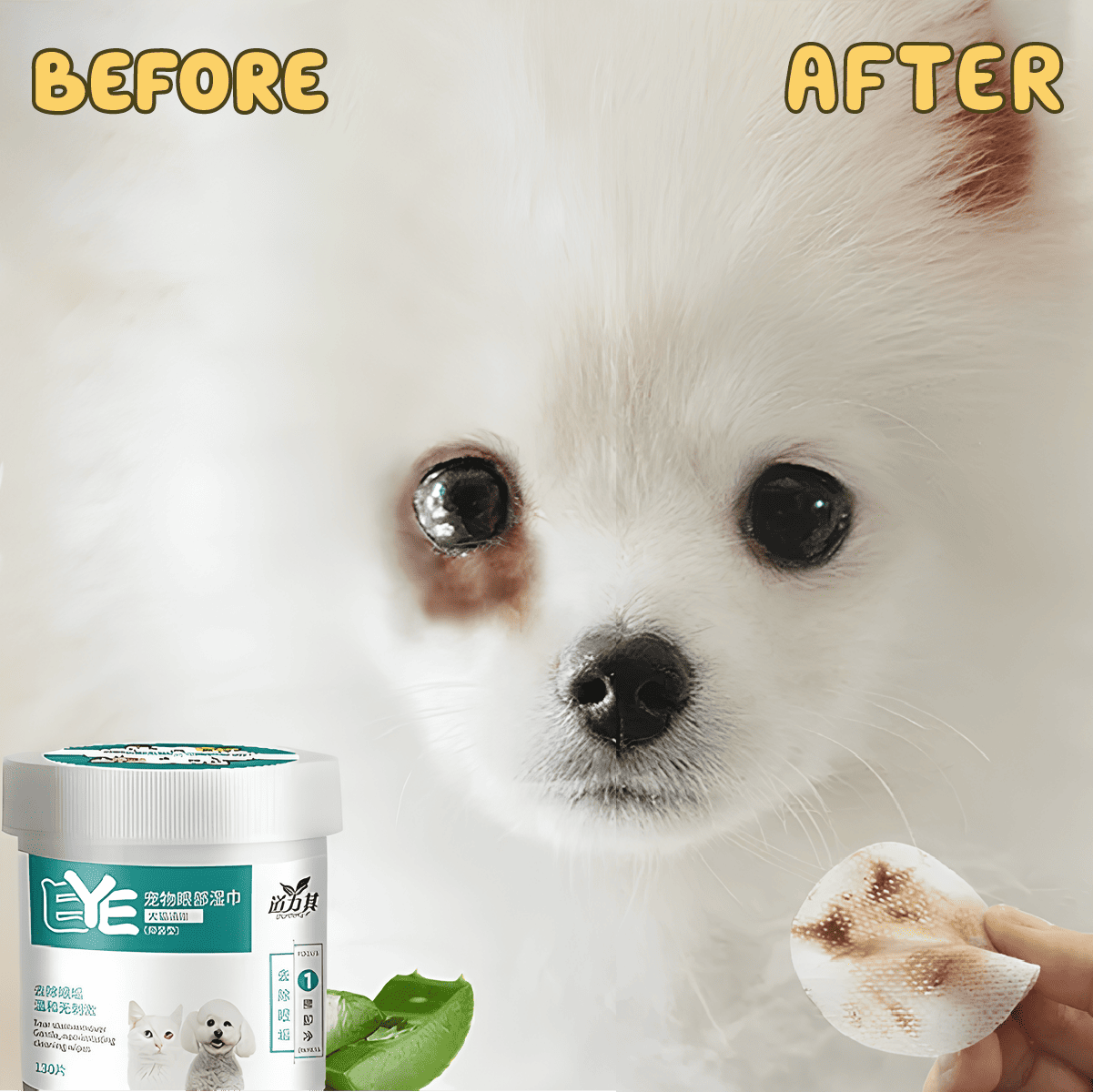 Best Quality Eye Cleaning Wipes for Cats & Dogs (100 Wipes) (Free Delivery) - Image 3
