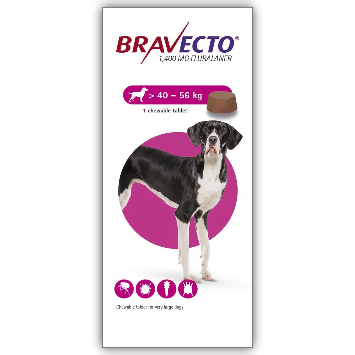 Bravecto Chewable Dewroming Tablets for Dogs (01 Tablet) - Image 2