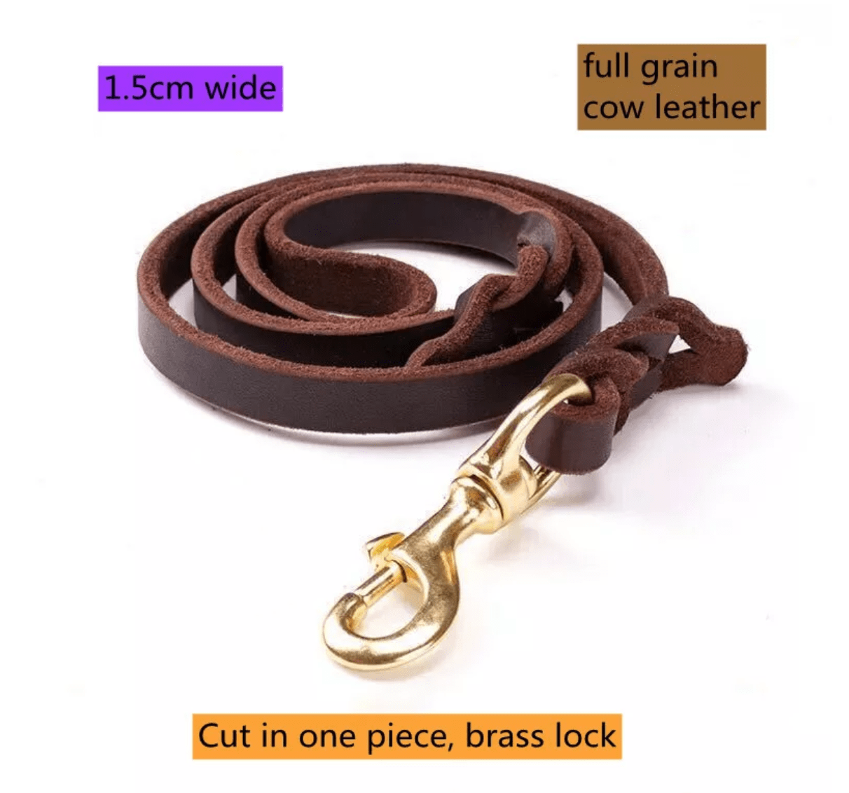 Brown GSD Show Leash for Dogs - Image 2