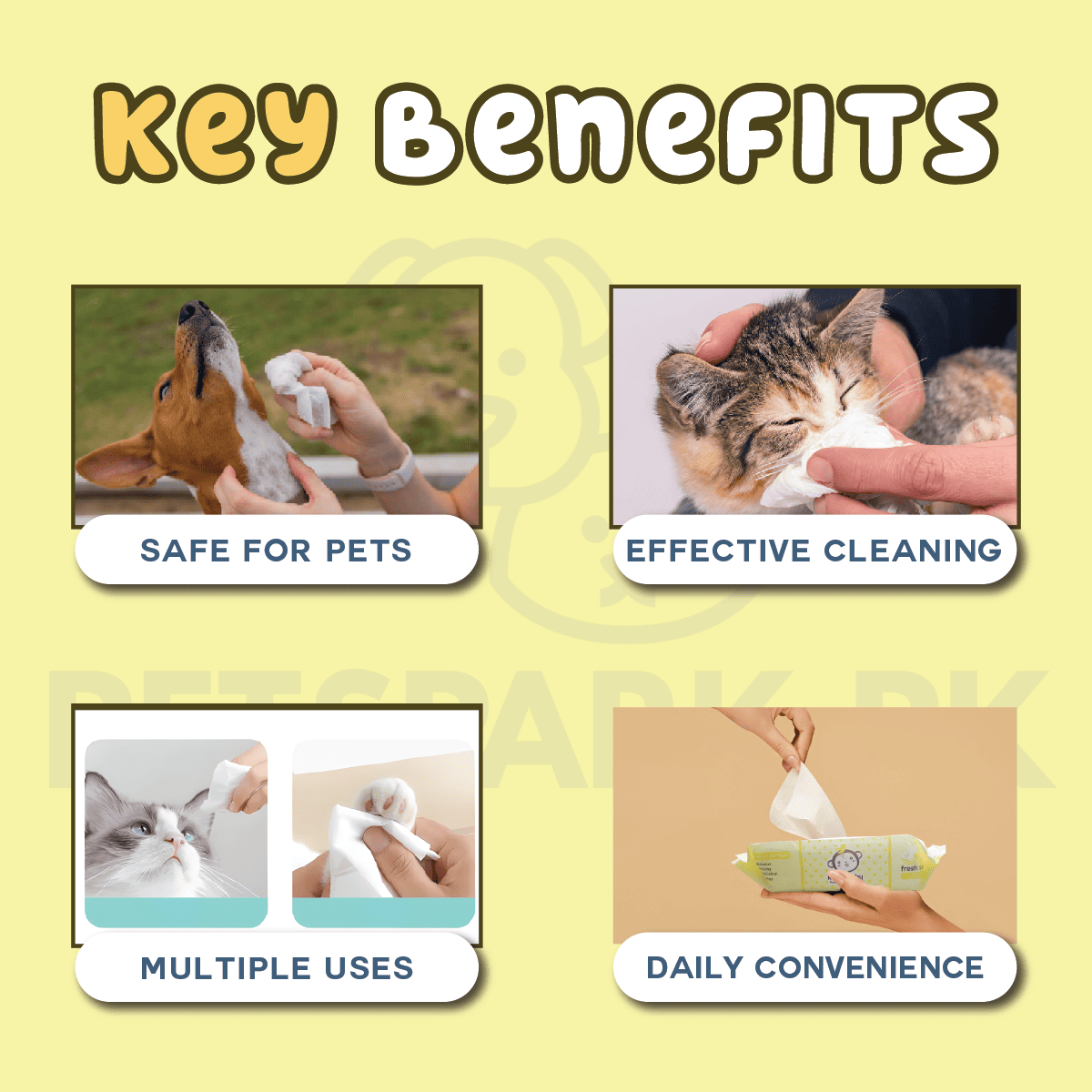Imported Cat/Dog Cleaning Wipes (80 Pieces) - Image 2