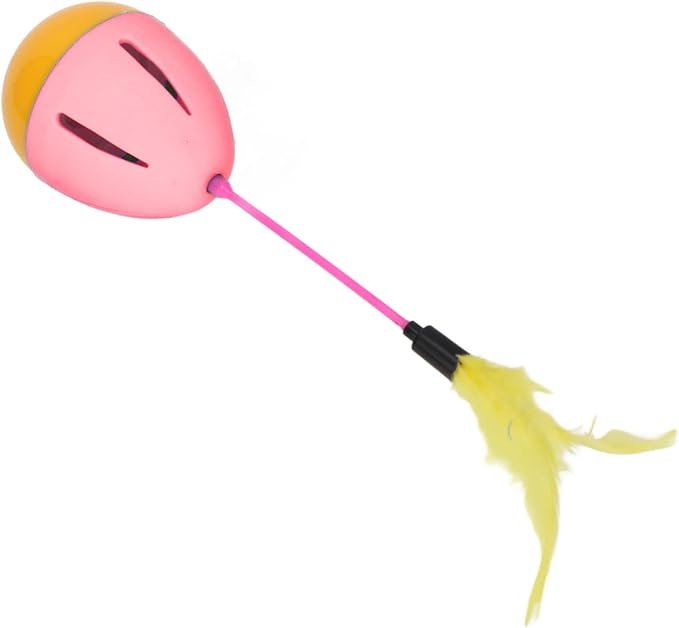 Cats Feather Egg Shape Tumbler Toy - With Feather - Image 3