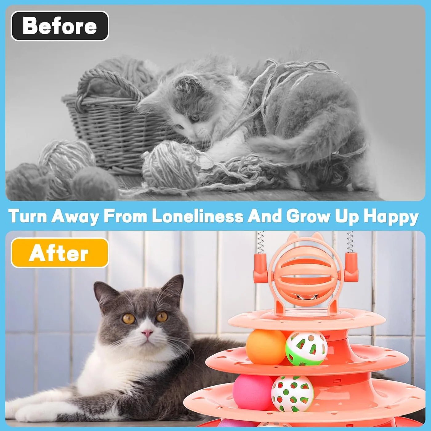 Cats Turntable Circle Track Toy with 2 Teaser Sticks - Image 2