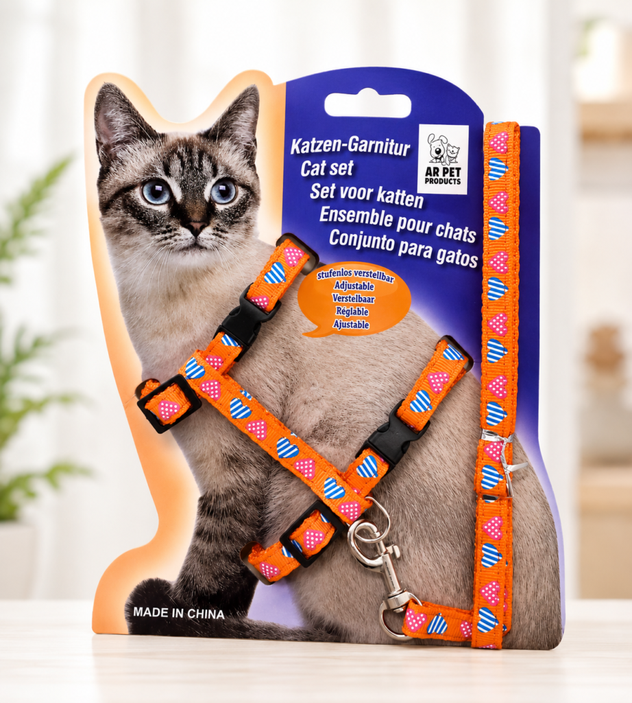 Heart Printed Cat Harness & Leash for Outdoor Cat Walk