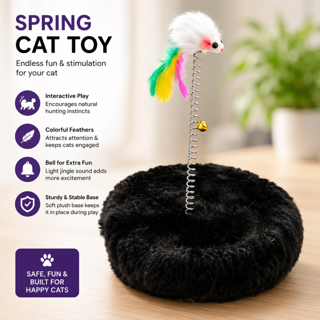 Flat Cat Scratching Post Spring Mouse