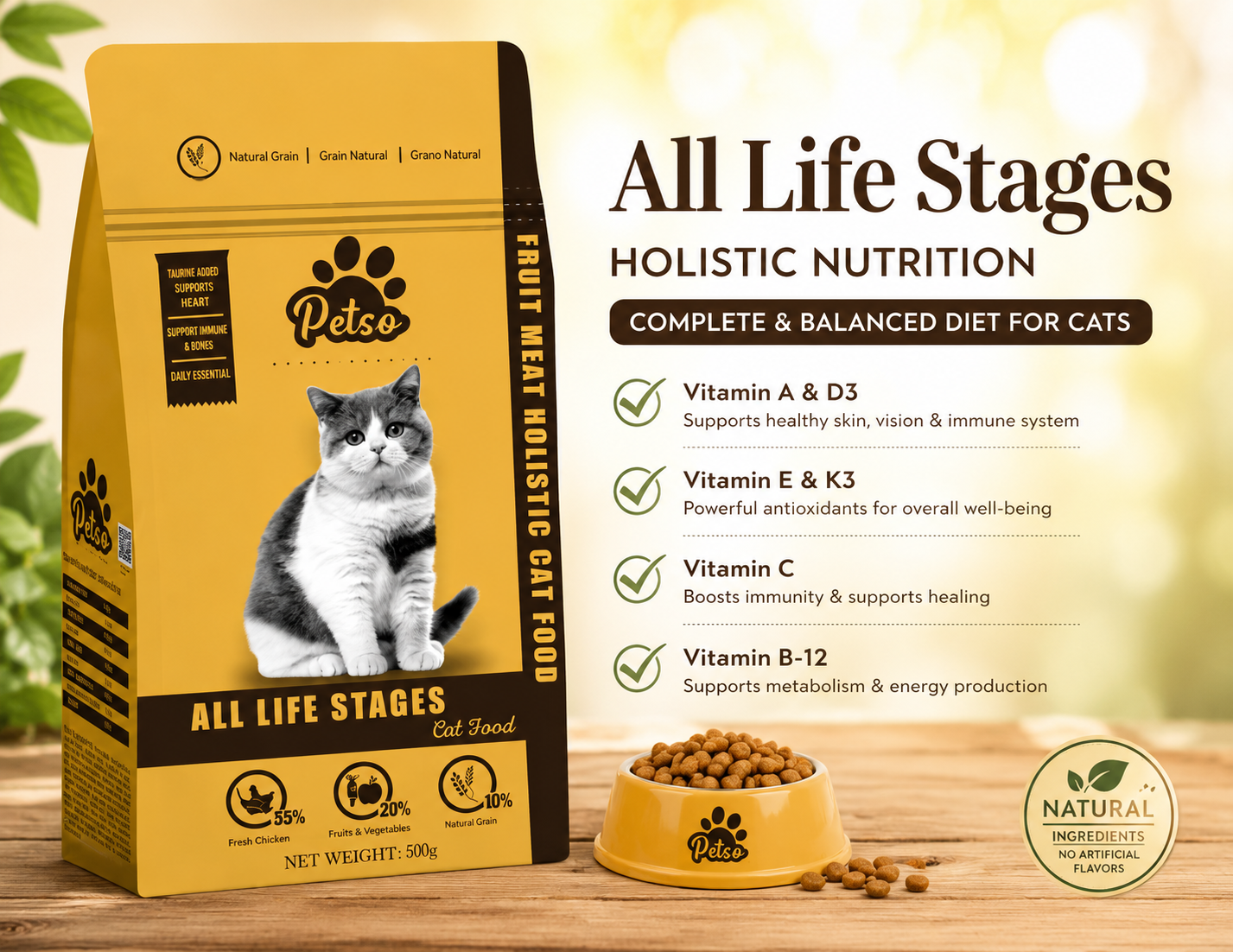 Petso All Stage Cat Food 500Grams