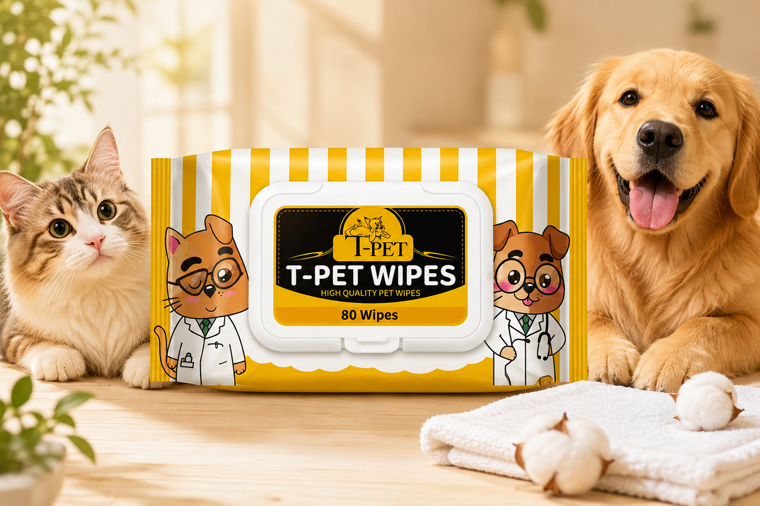 Imported Cat/Dog Cleaning Wipes (80 Pieces)