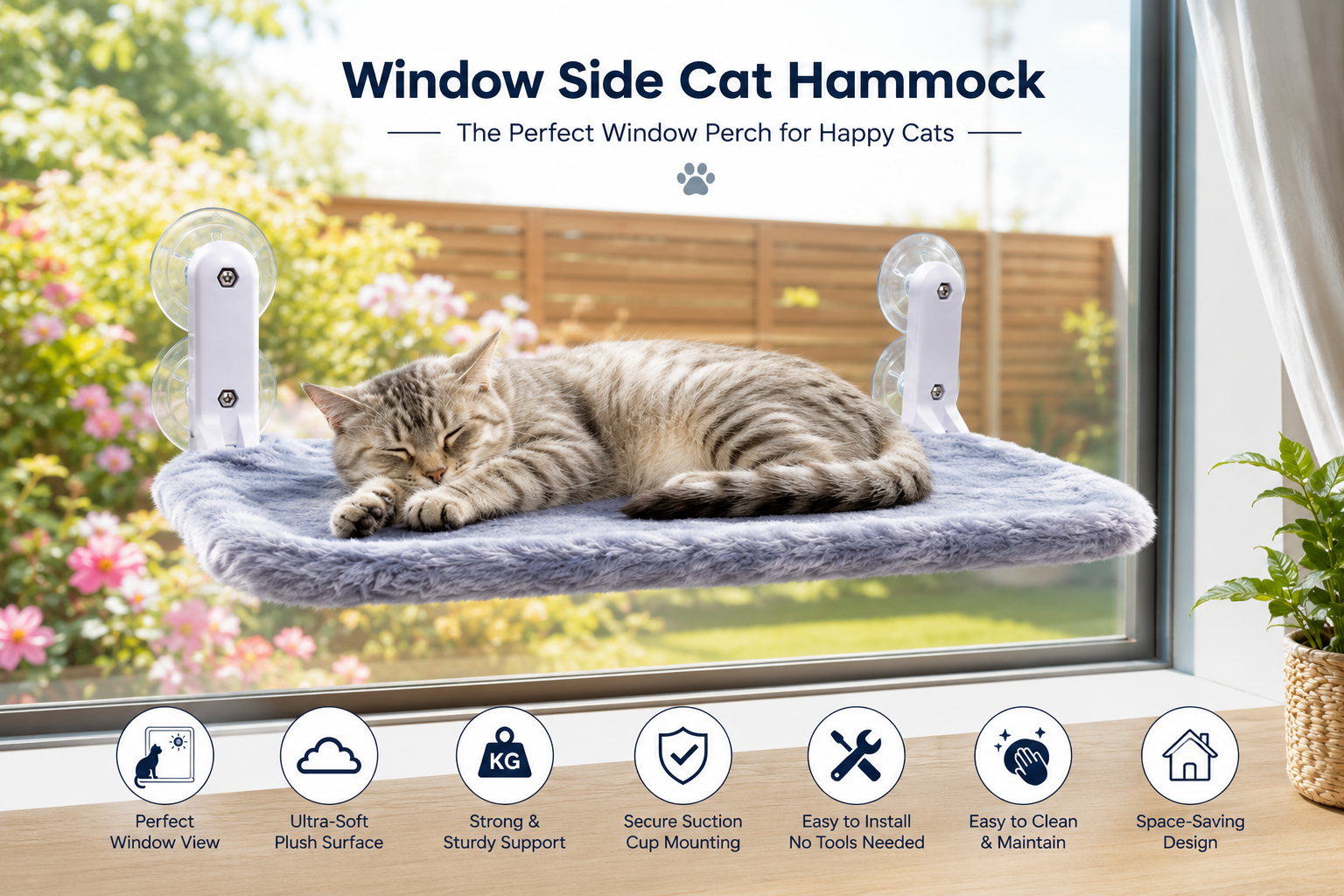 Window Side Cat Hammock Soft