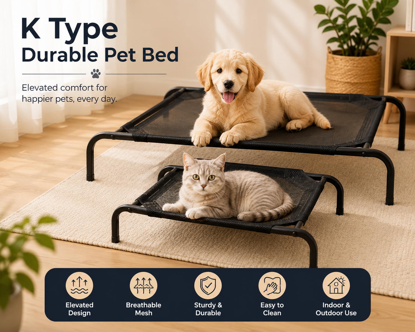 K Type Durable Pet Bed