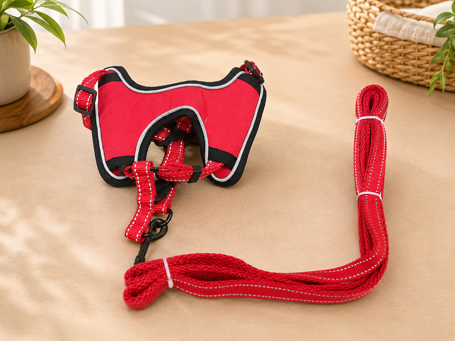 Reflective Soft Mesh Leash & Harness For Adult Cats & Small Puppies - Image 3