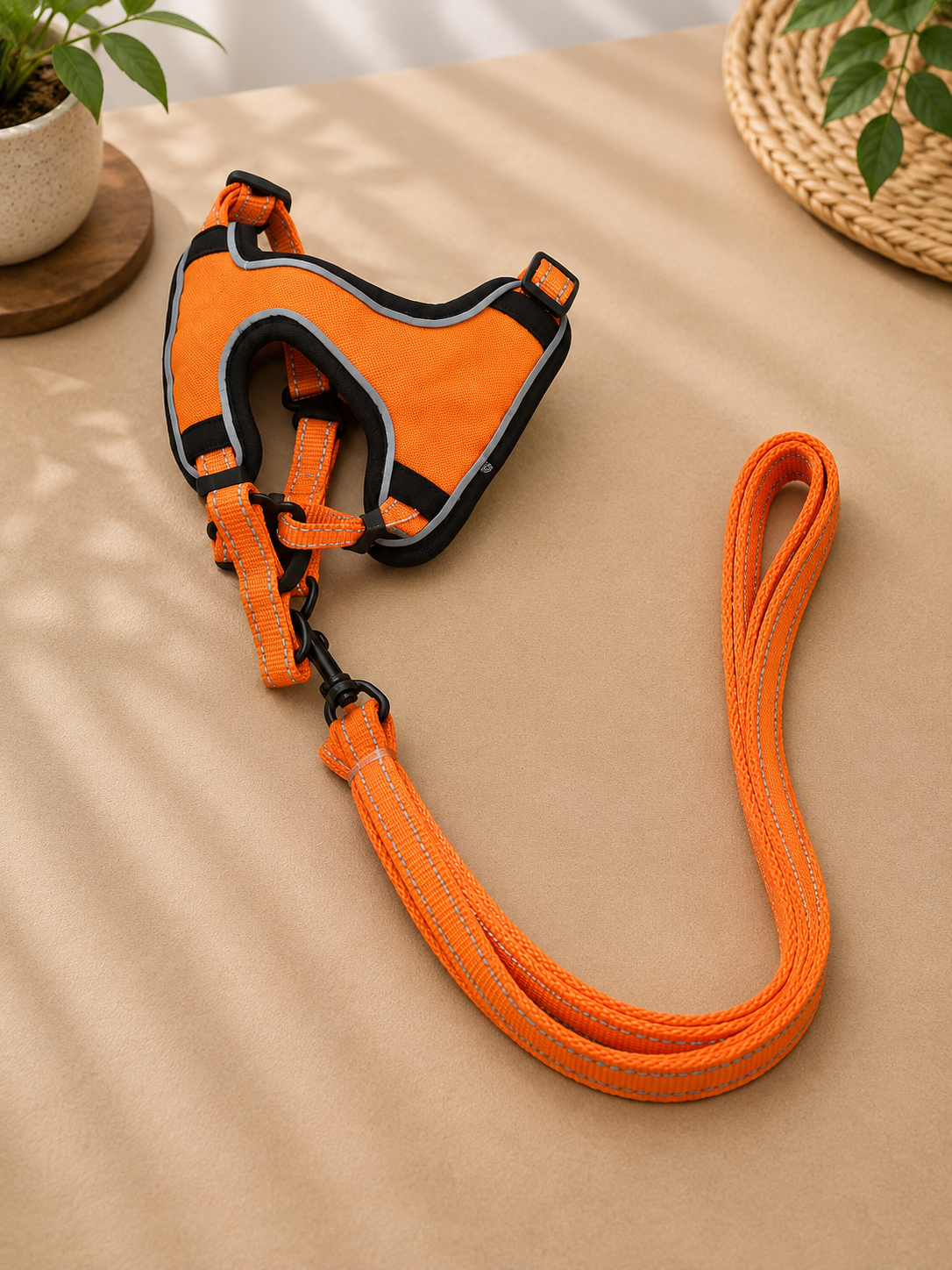 Reflective Soft Mesh Leash & Harness For Adult Cats & Small Puppies - Image 2