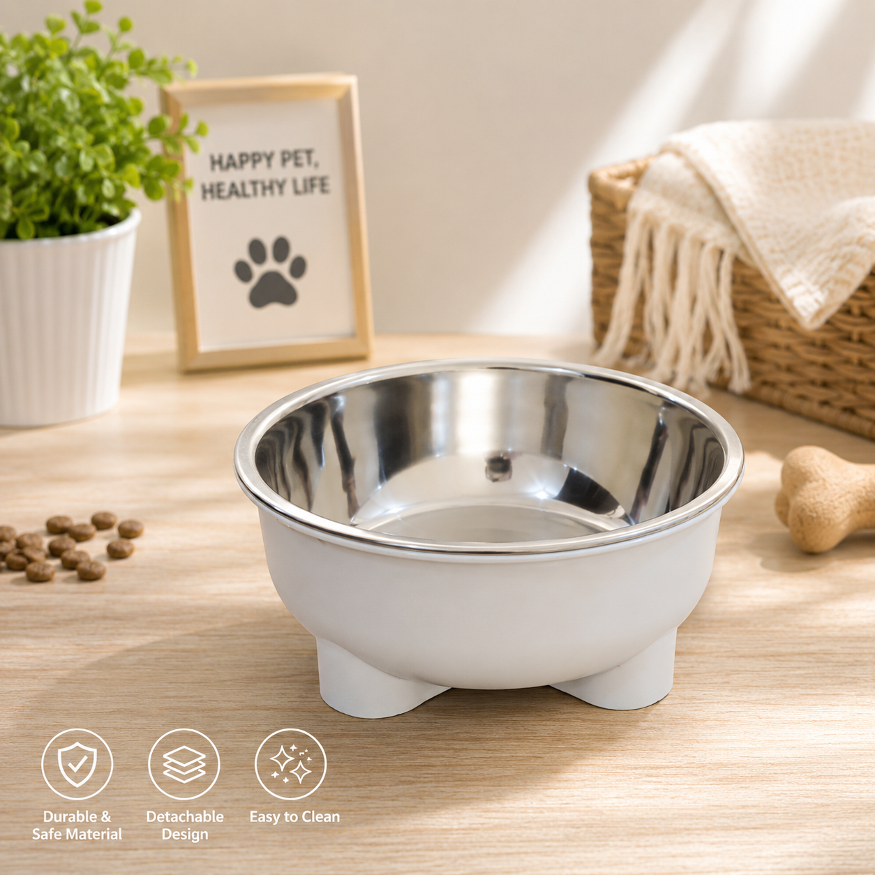 2-in-1 Detachable Pet Feeding Bowl - Image 2