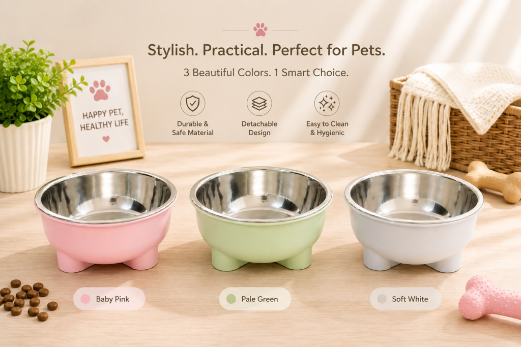 2-in-1 Detachable Pet Feeding Bowl