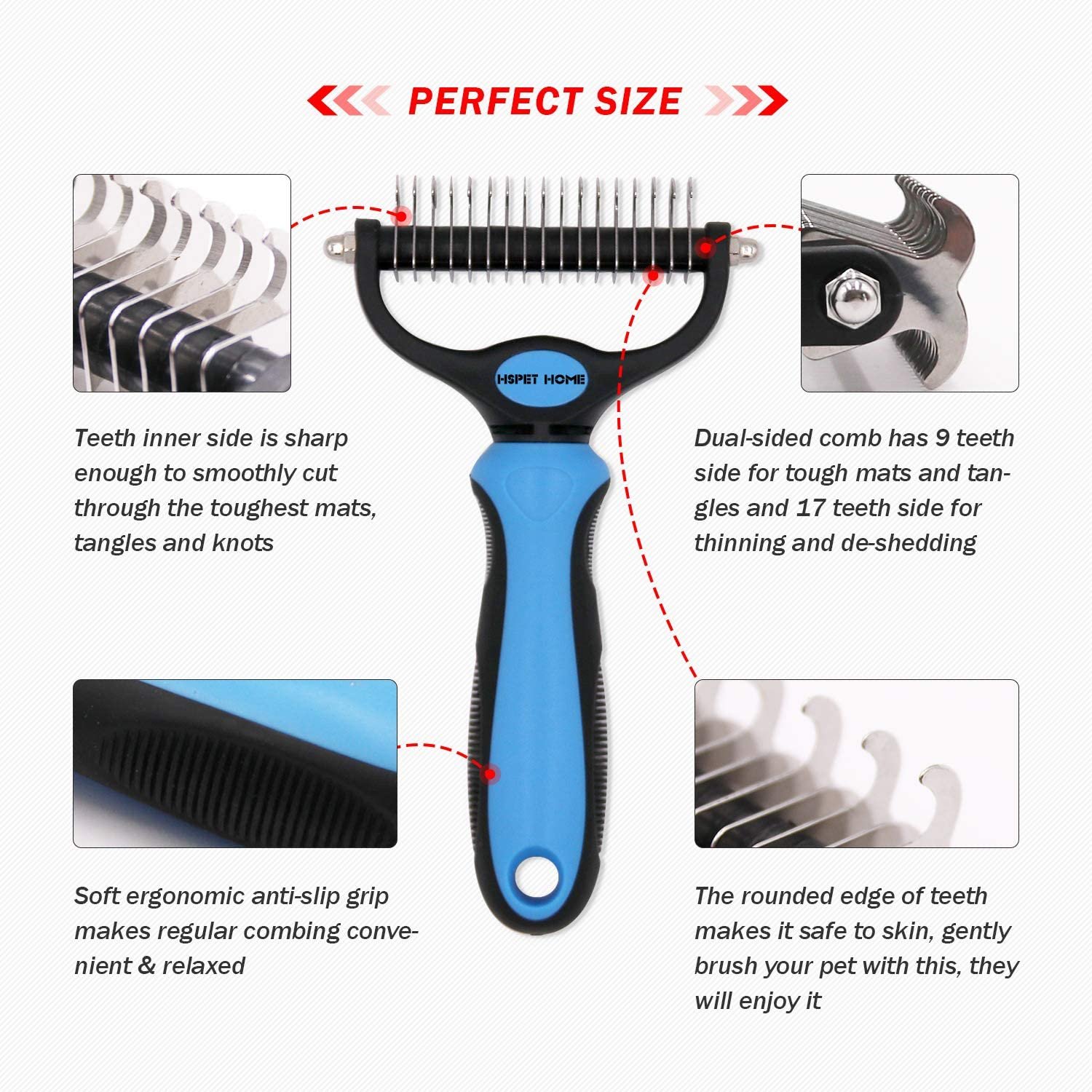 Dual Head Safe Dematting Comb - Image 2