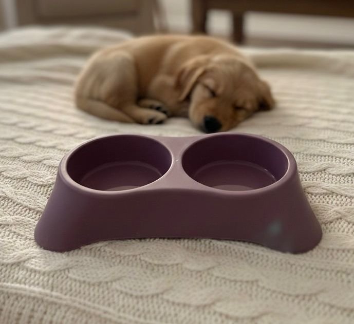 Elegant Double Bowl For Cats & Puppies - Image 3