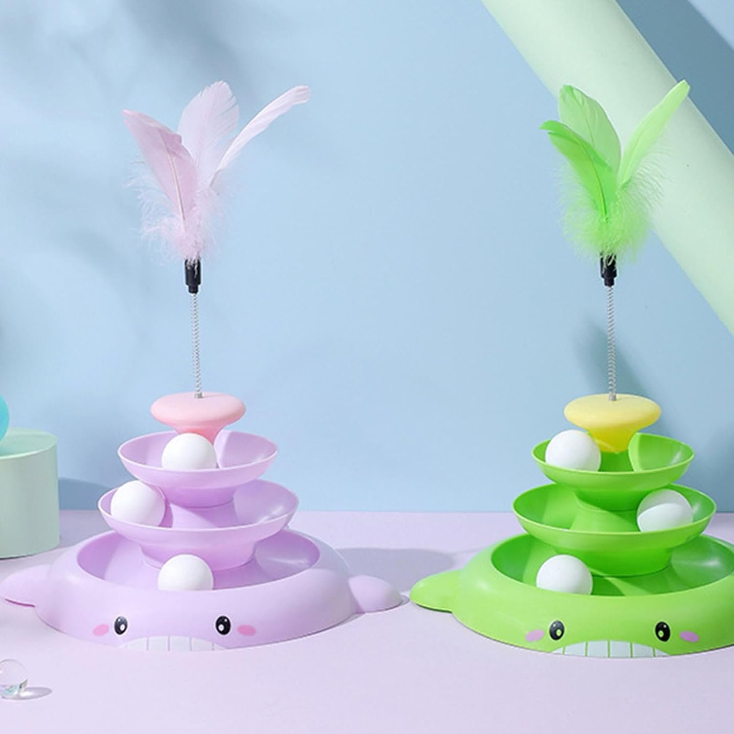 Four-Layer Space Tower With Feather Teaser Stick - Image 3