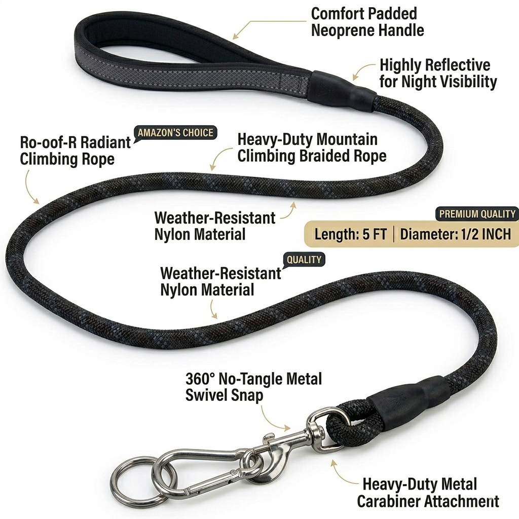 Imported Large Size Rope Leash for Adult Dogs - Image 3