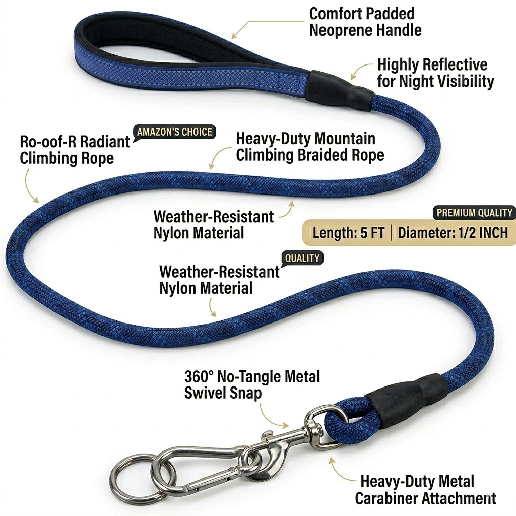 Imported Large Size Rope Leash for Adult Dogs - Image 2
