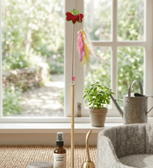 Interactive Wooden Cat Teaser Stick - Image 2