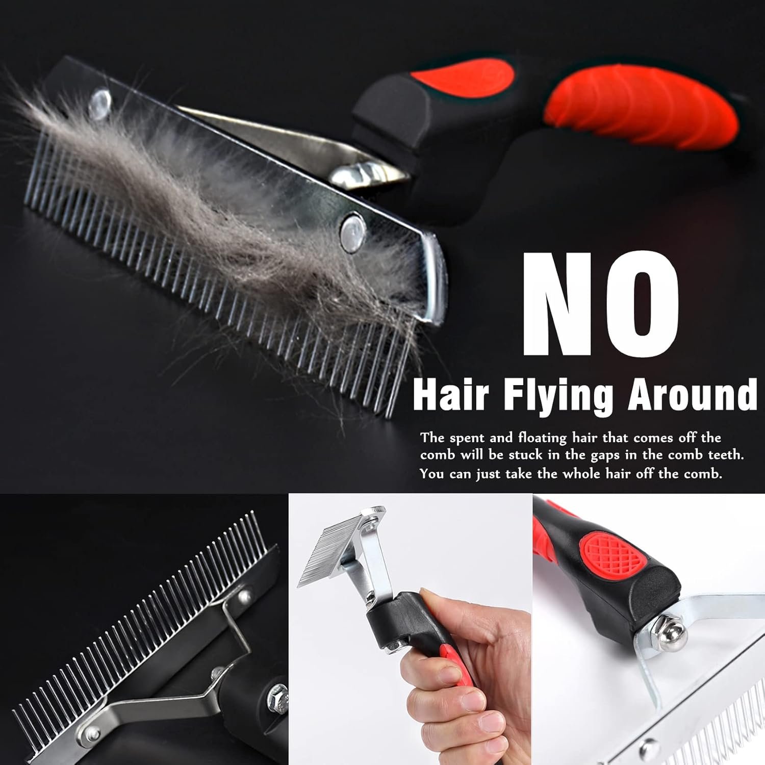 Large Undercoat Rake Comb for Deshedding Dogs & Cats - Image 2