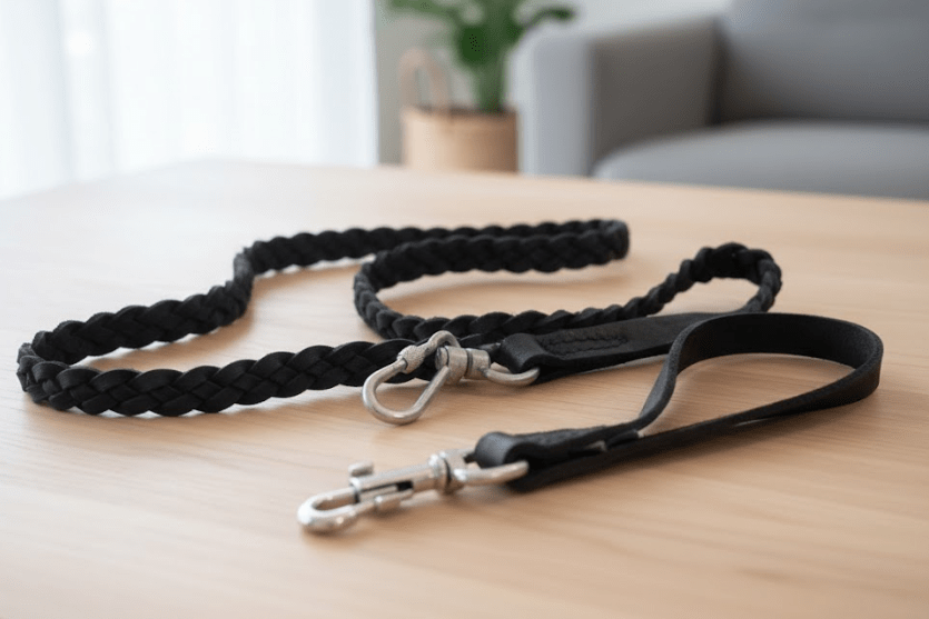 Leather Braided Leash For Dogs - Image 2