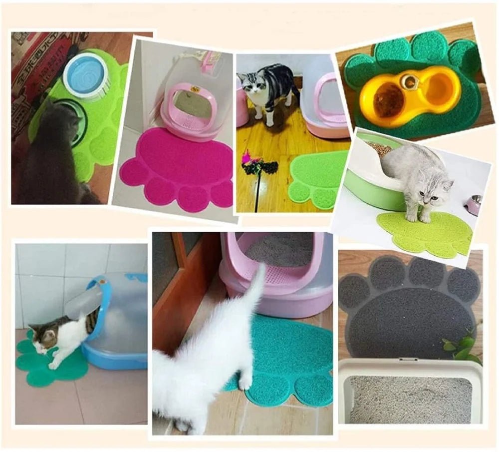 Non-Slip Paw Shaped Mat for Cat Litter Tray or Food Bowls - Image 2