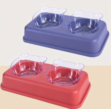 Washable Transparent Double Bowl for Pets - Image 2