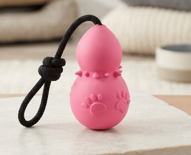 Calabash-Shaped Rubber Dog Teether Toy