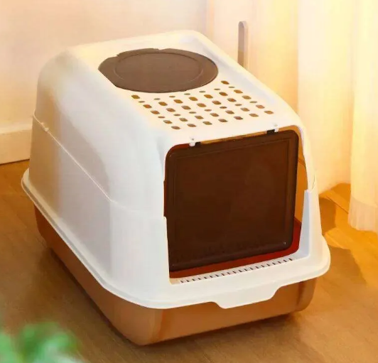 Hooded Enclosed Cat Litter Box with Flap Door - Image 3
