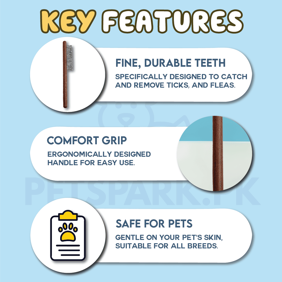 Tick Flea Comb for Cats & Dogs - Image 2