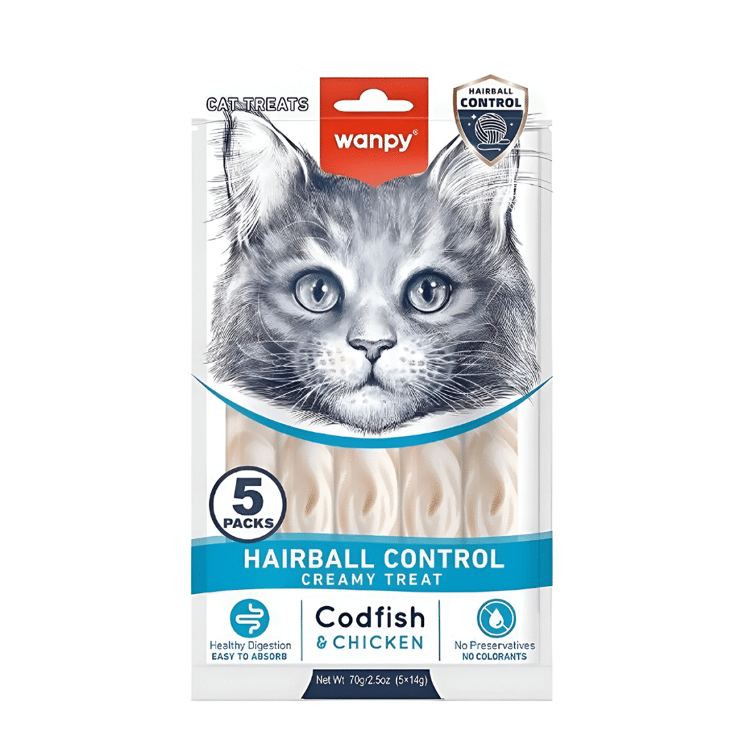 Wanpy Hairball Control Creamy Treat with Codfish & Chicken