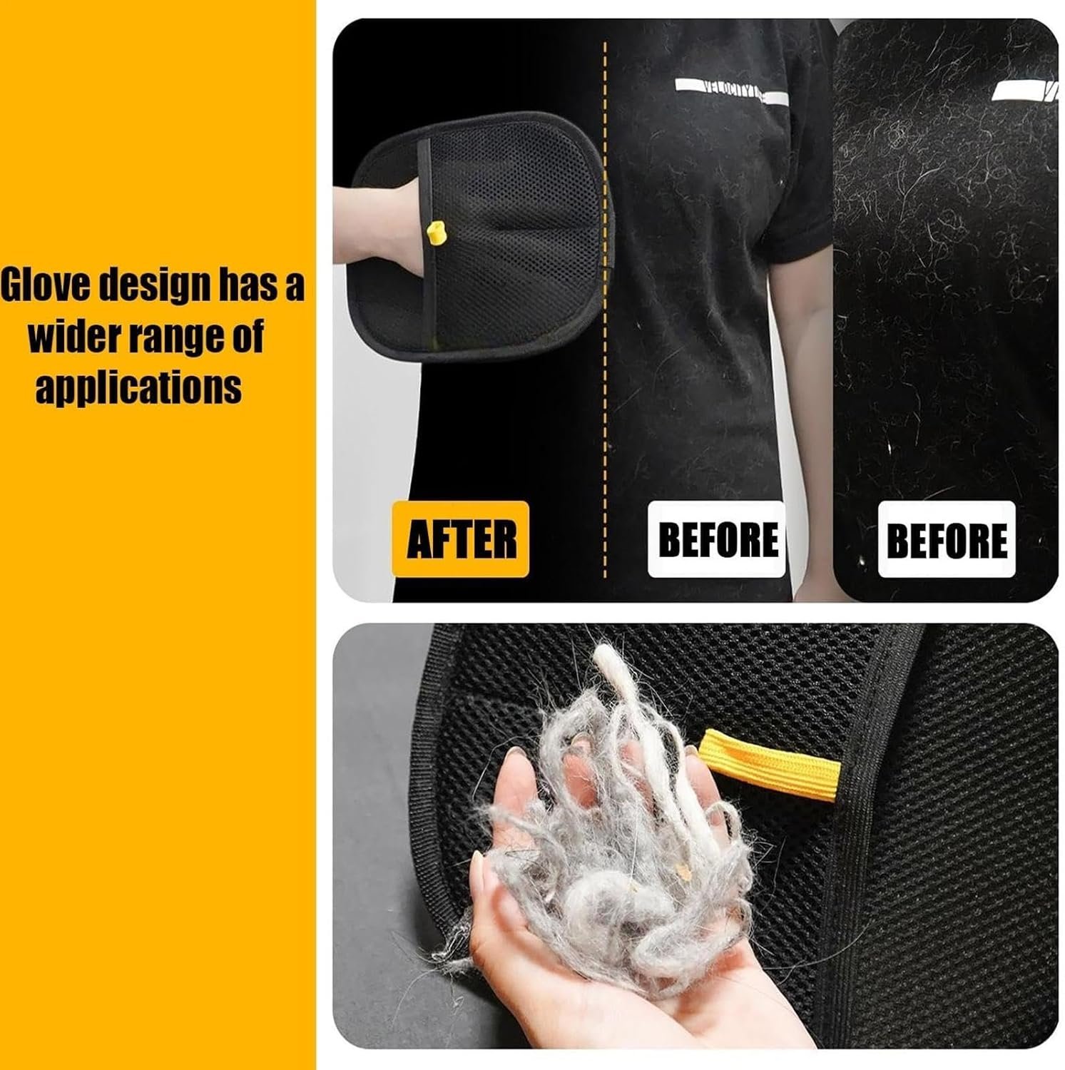 Soft Black Lint Glove for Hair Cleaning - Image 3