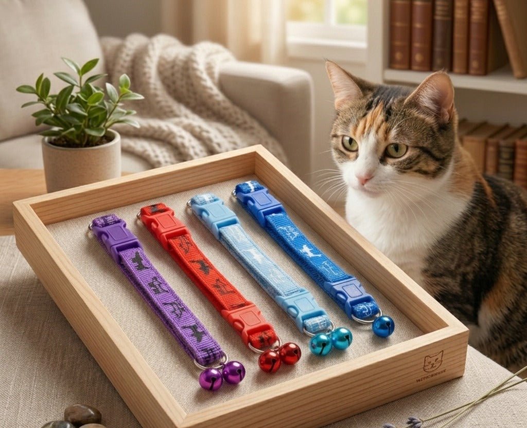 Dog Printed Cat Collar With Bell