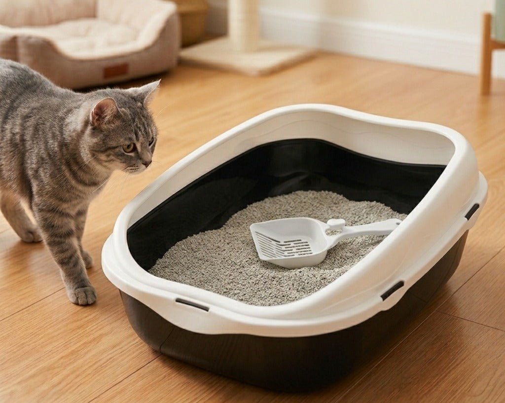 EasyClean High-Rim Open Cat Litter Tray with Scoop - Image 2