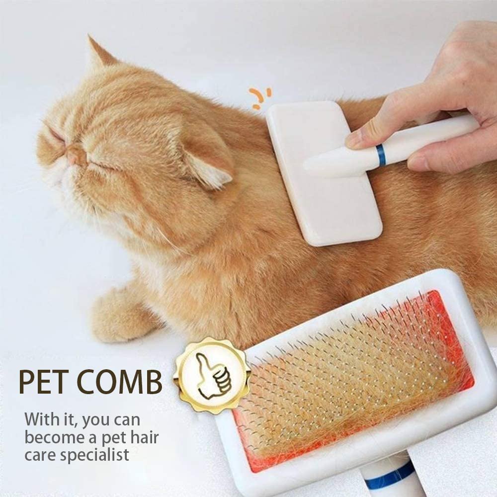 White Grooming Brush for Cats and Dogs