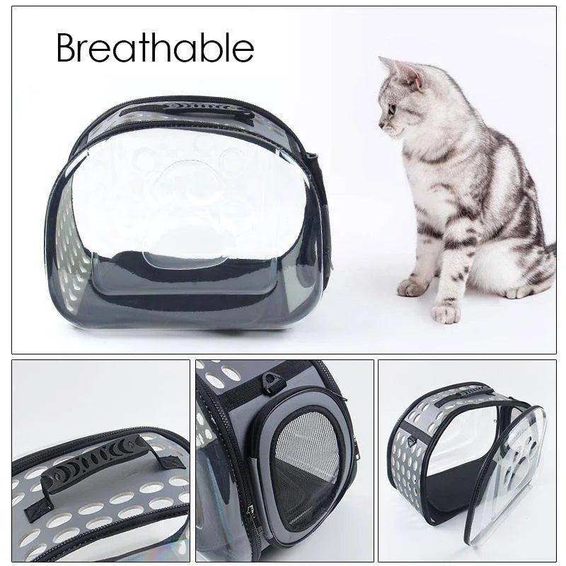 Transparent Portable Pet Carrier Bag for Cats & Small Dogs - Image 2